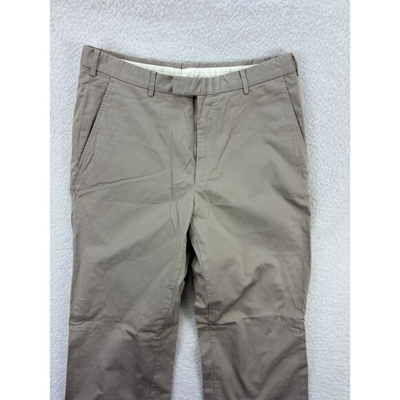 Z Zegna Chino Pants Mens 32R Beige Slim Fit Stretch Cotton Trouser Dress Casual - Picture 3 of 14